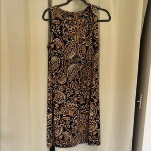 Tommy Hilfiger Navy and Brown Paisley Dress
